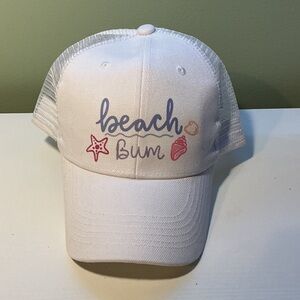 “Beach Bum” Cute Custom Hand Drawn Trucker Hat 🐚🌸🌊